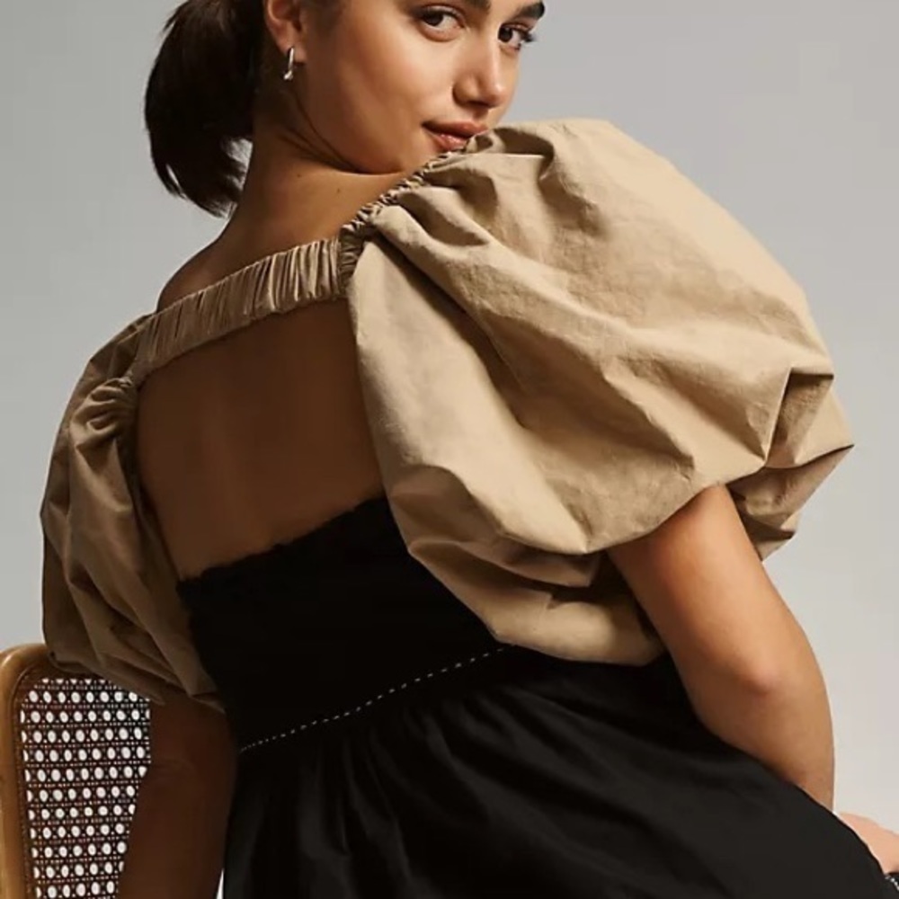 NWT Anthropologie  Puff Tan Sleeves - Picture 2 of 3
